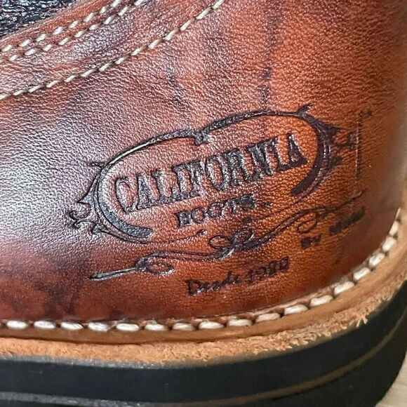 California Rodeo Western Leather Unisex Boots SZ 6.5 - Picture 10 of 13